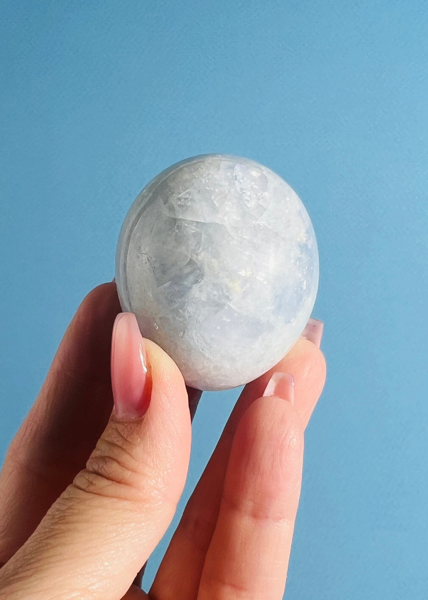 Blue Calcite Palm Stone
