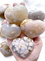Flower Agate Hearts