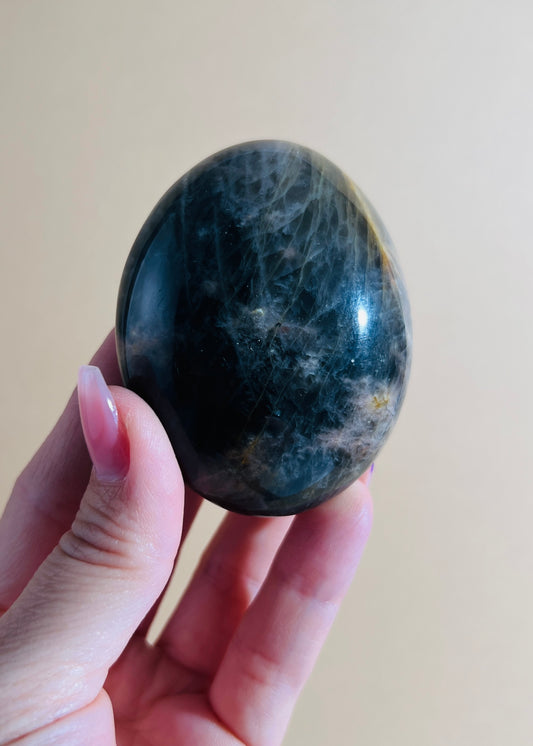 Black Moonstone Palm Stone
