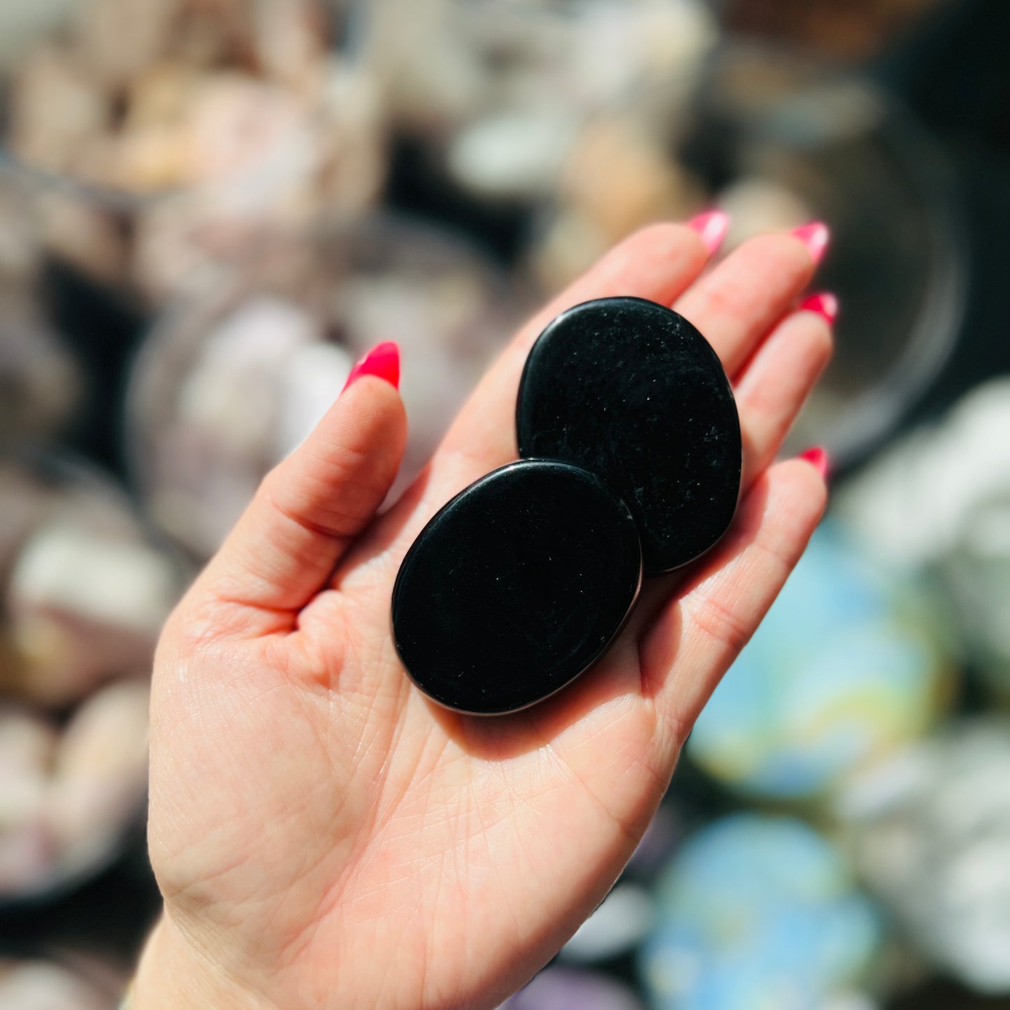 Black Obsidian Flat Stone