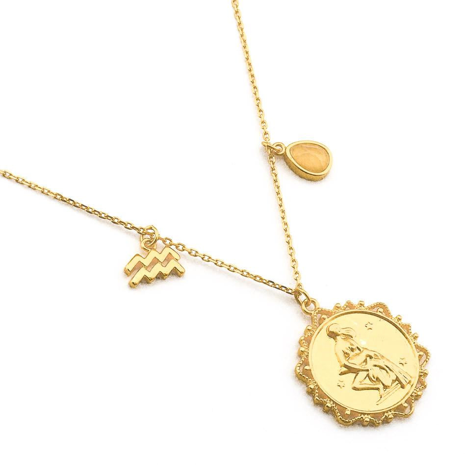 Gold Zodiac Charm Necklace