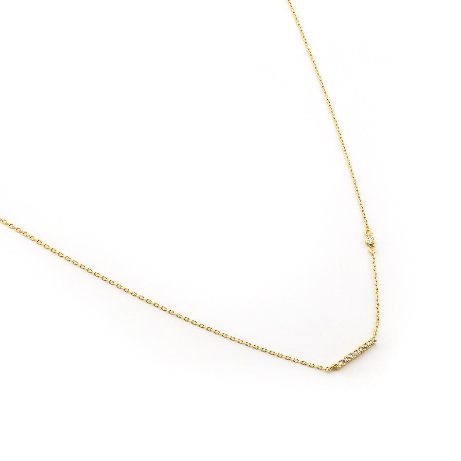 Gold Horizontal Bar Necklace