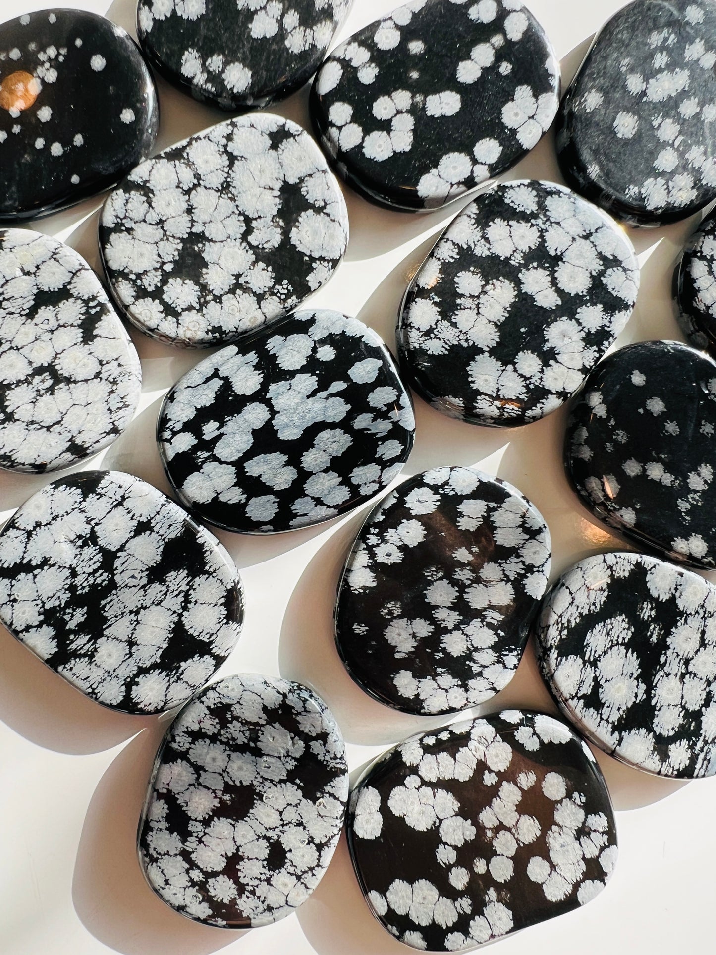 Snowflake Obsidian Flat Stone