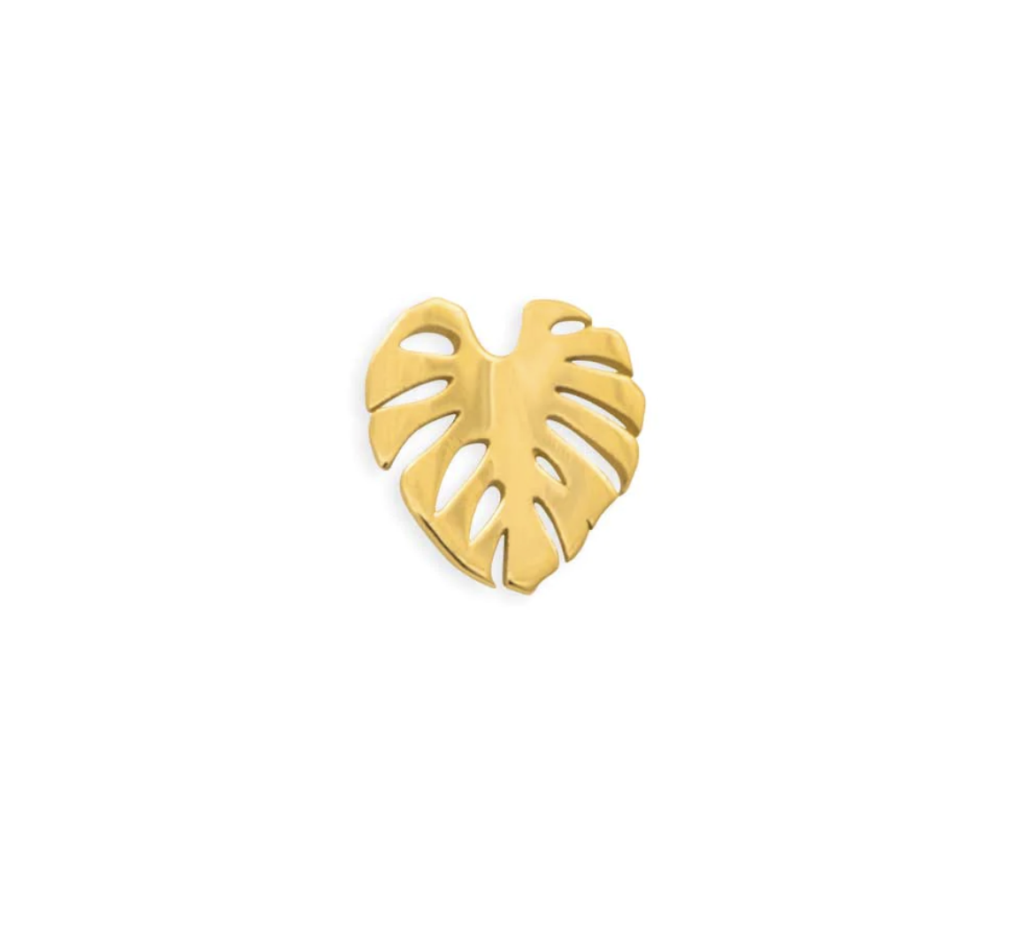 Monstera Threadless End Earring or Body Jewelry by Tawapa