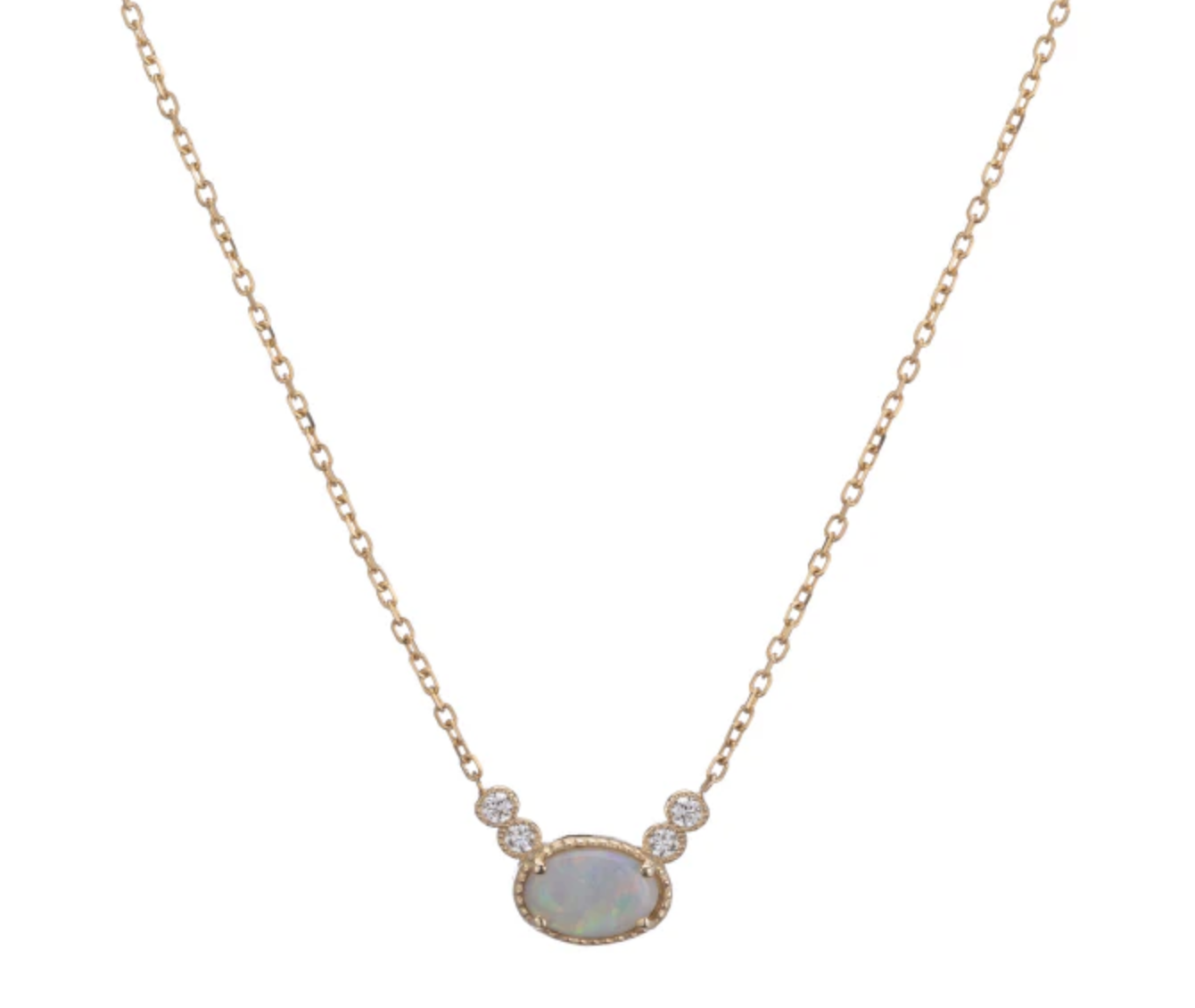 Opal Diamond Dew Necklace by Jennie Kwon