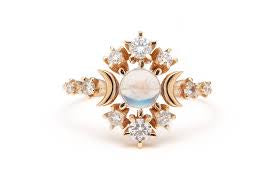 Moonstone Wandering Cosmos Ring by Sofia Zakia