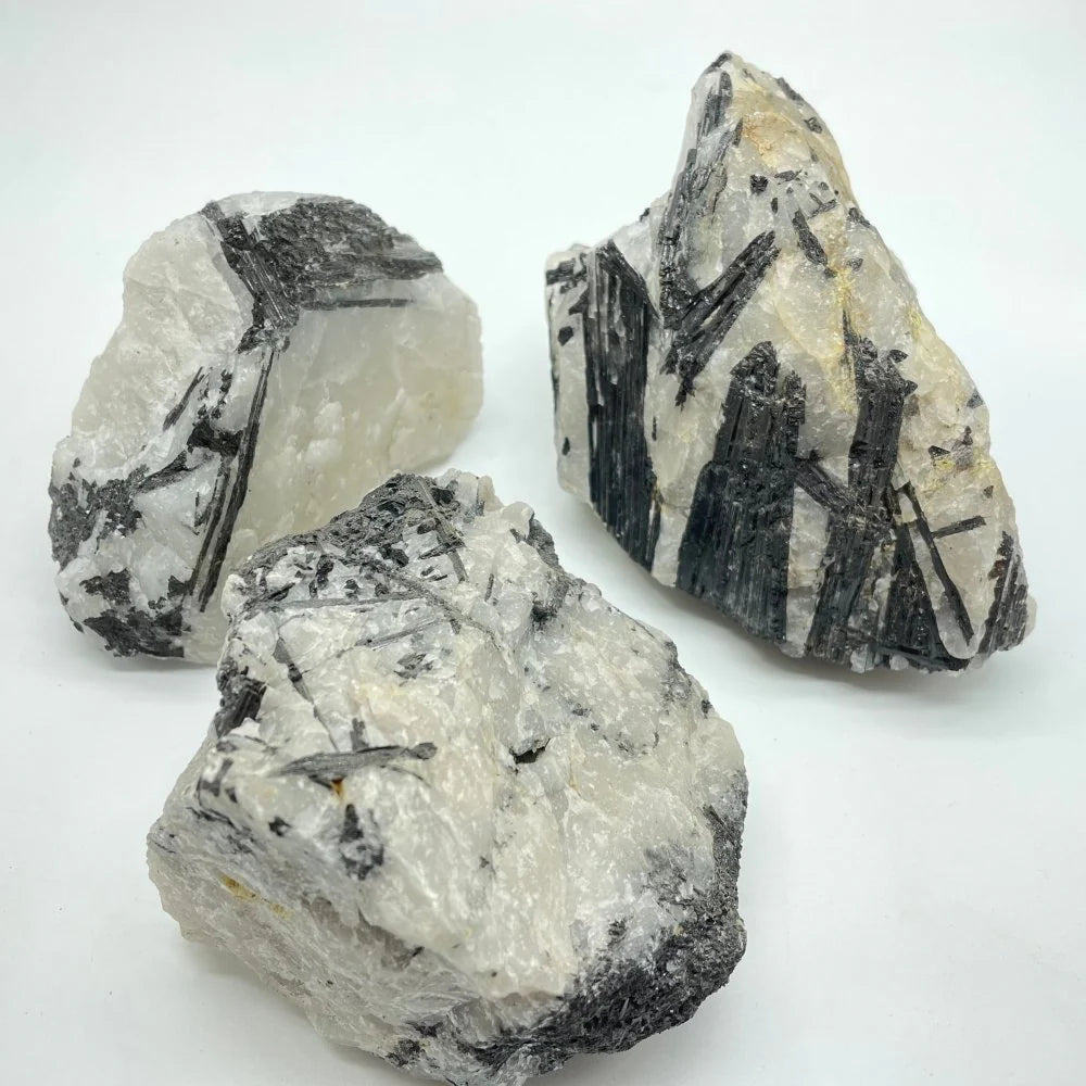 Quartz with Black Tourmaline Raw Cut Point