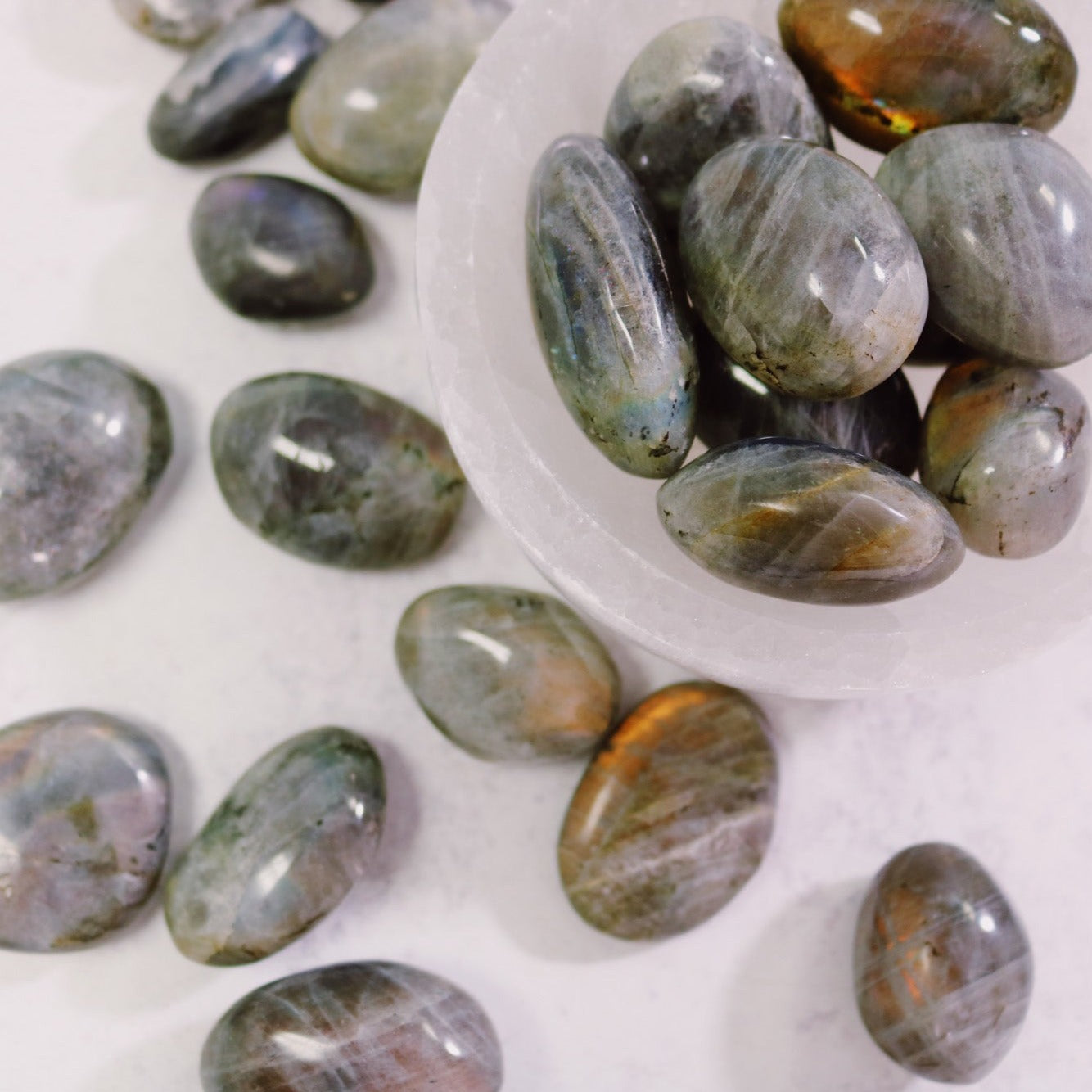 Purple Flash Labradorite Tumbled Stone