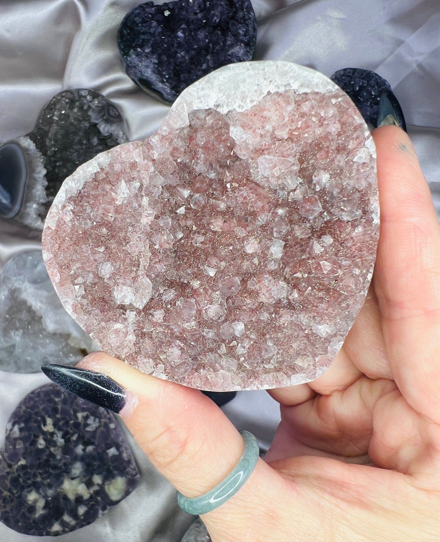 Rainbow Sugar Amethyst Heart-Shimmering Plum