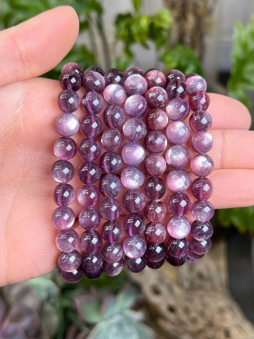 Gem Lepidolite Beaded Bracelet