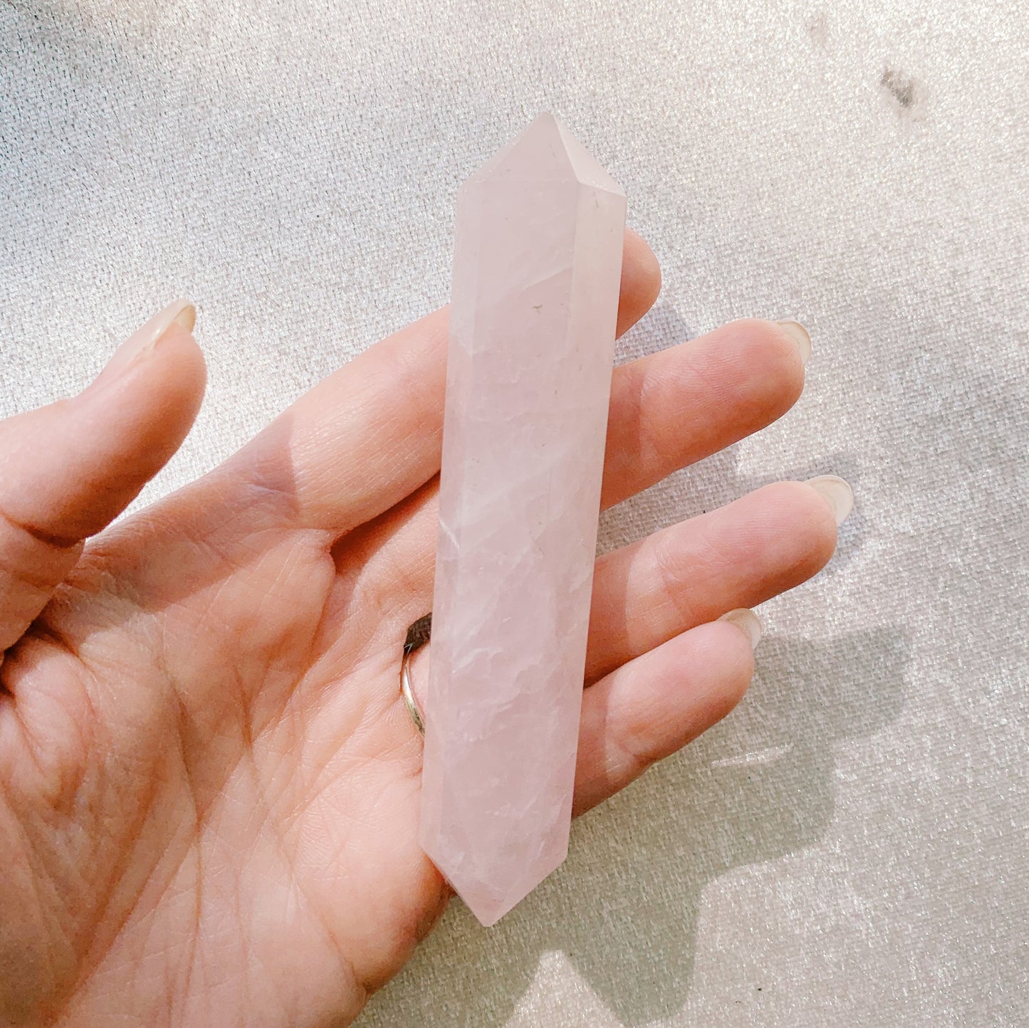 Double Terminated Rose Quartz Point