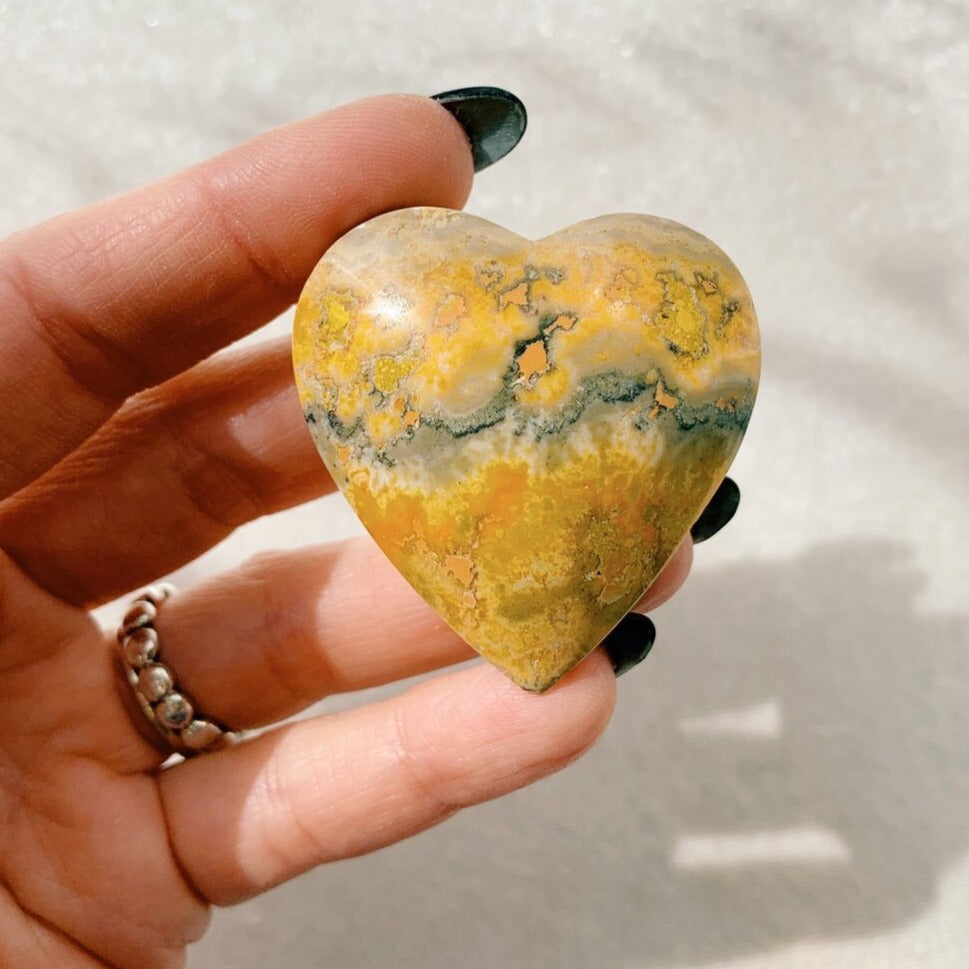 Bumble Bee Jasper Heart Shaped Stone