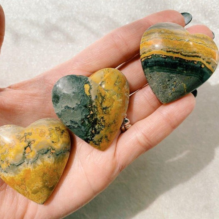 Bumble Bee Jasper Heart Shaped Stone