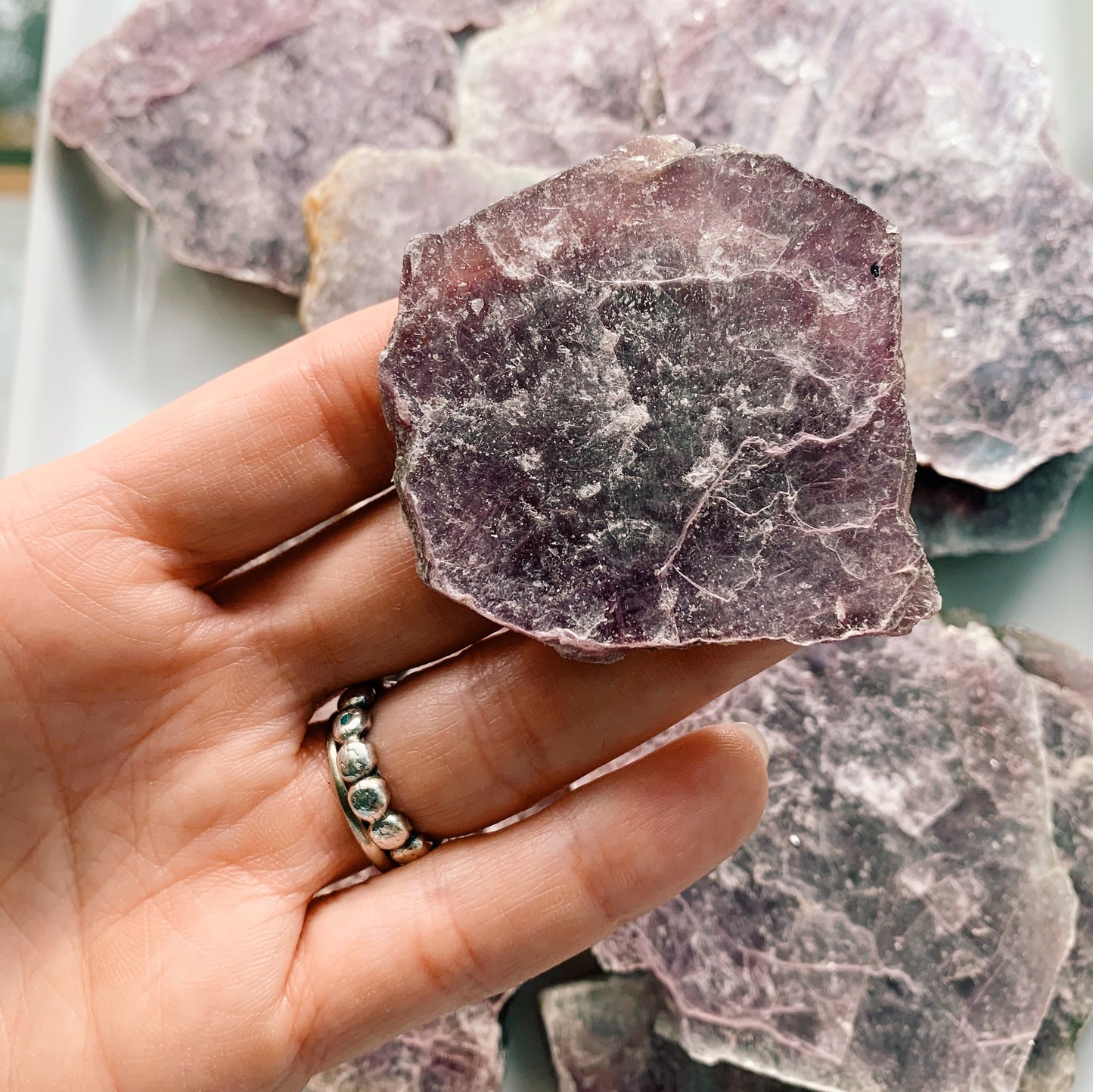 Raw Lepidolite Slabs