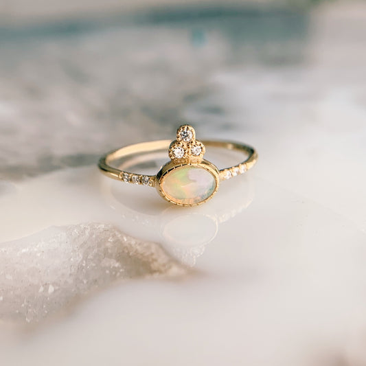 Opal Crown Equilibrium Ring