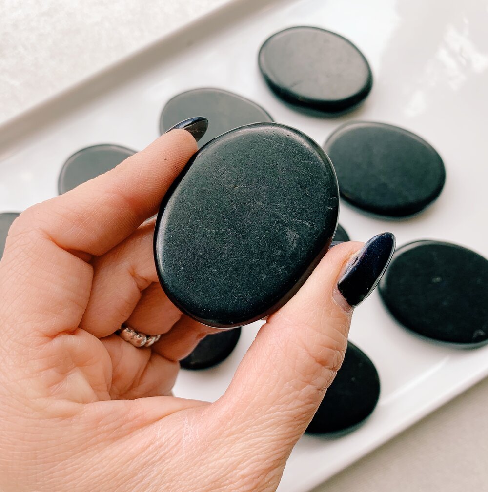 Shungite Flat Palm Stones