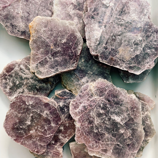 Raw Lepidolite Slabs