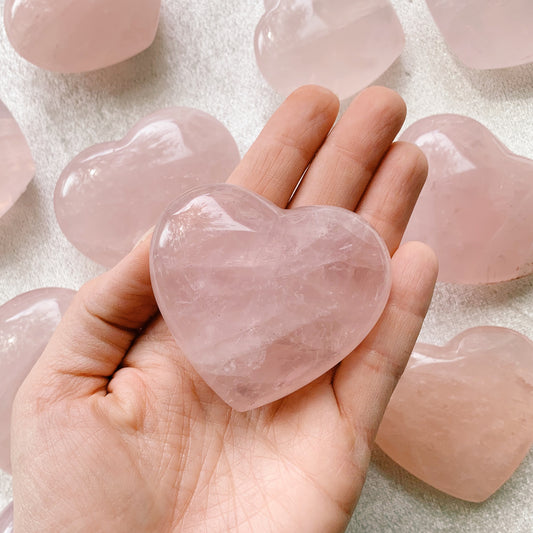Rose Quartz Heart Shaped Stone - 2"