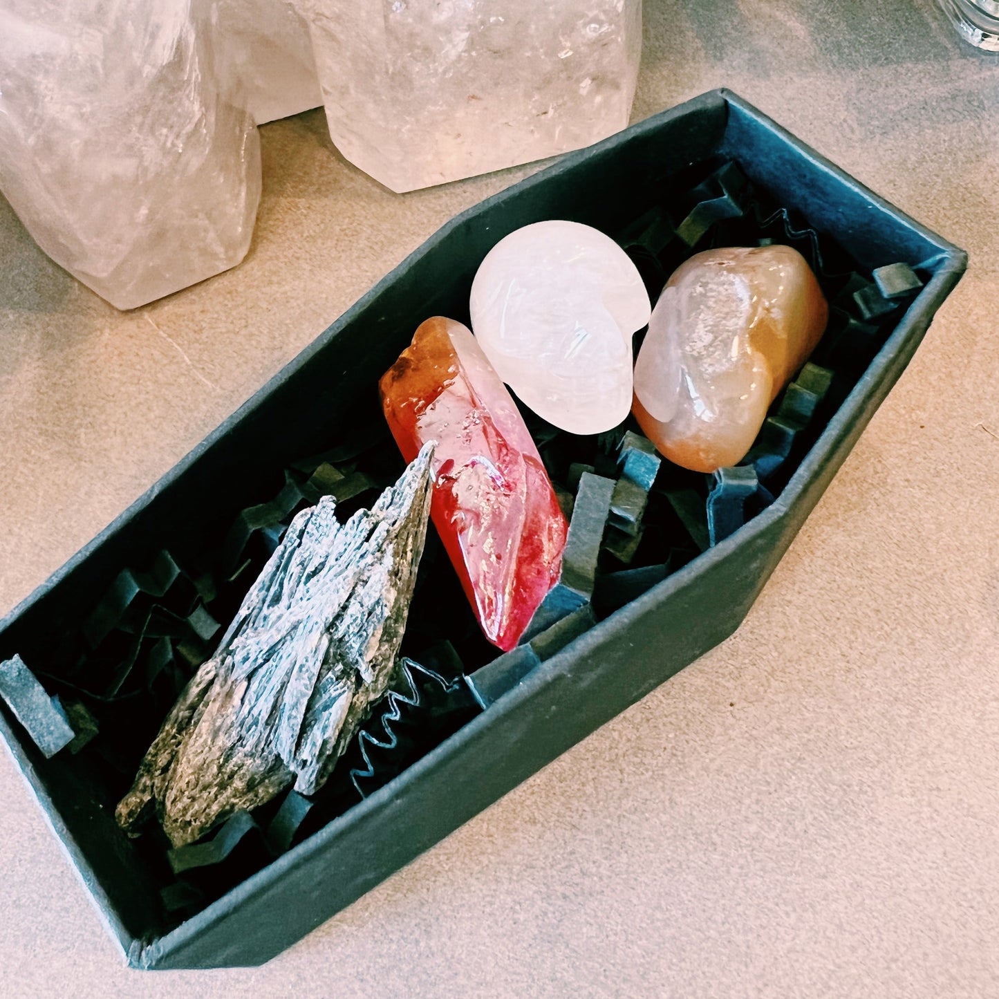Crystal filled Coffin