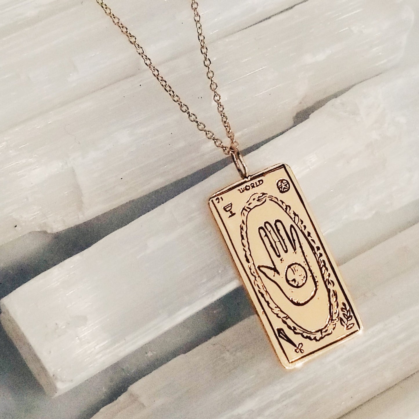 World Tarot Card Necklace