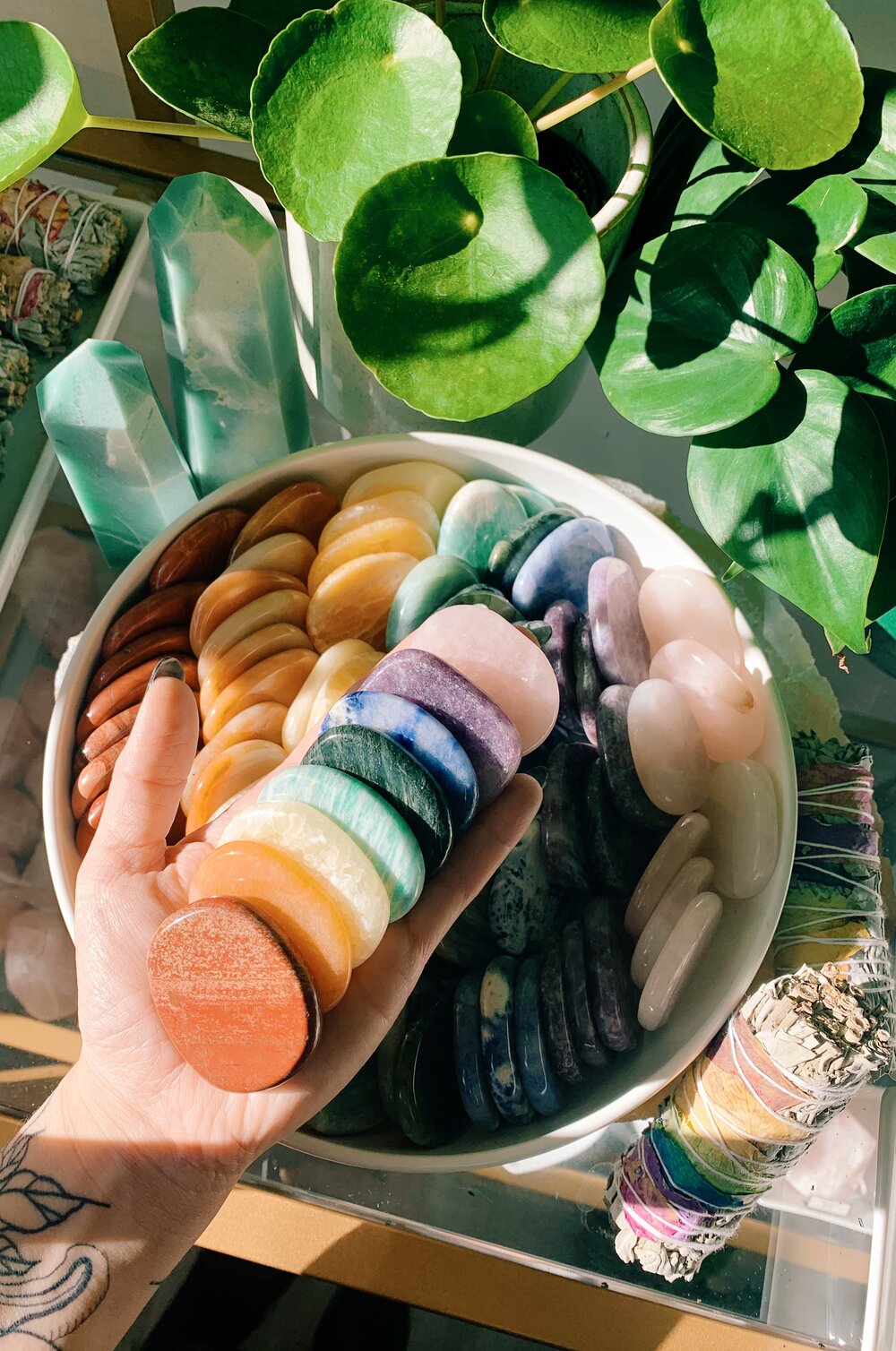 Rainbow Palm Stone Set