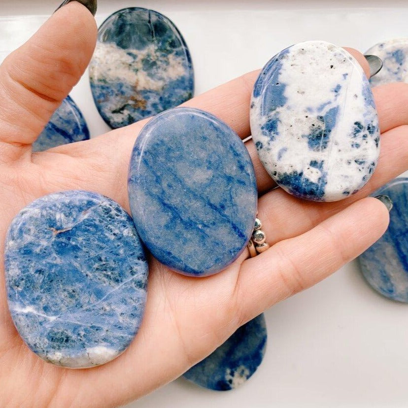 Sodalite Flat Palm Stones