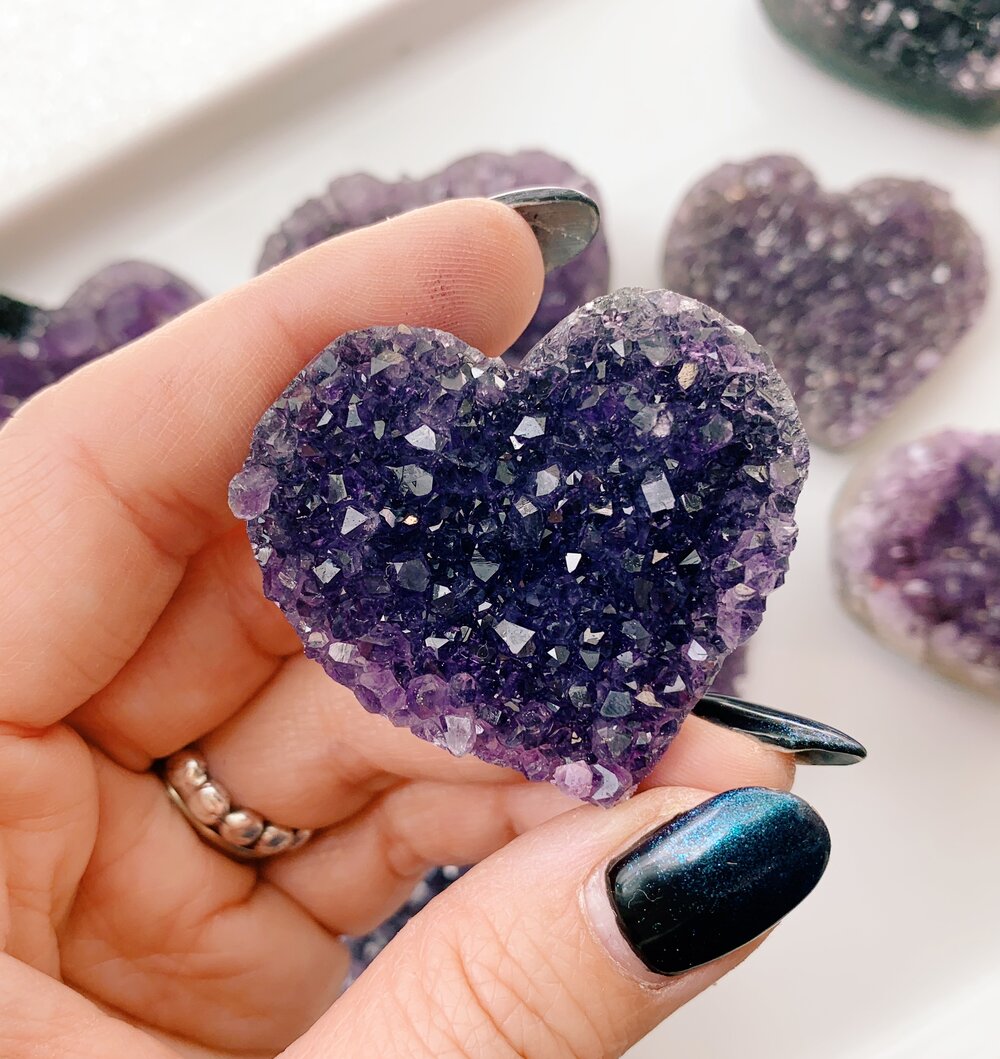 Heart Shaped Druzy Amethyst