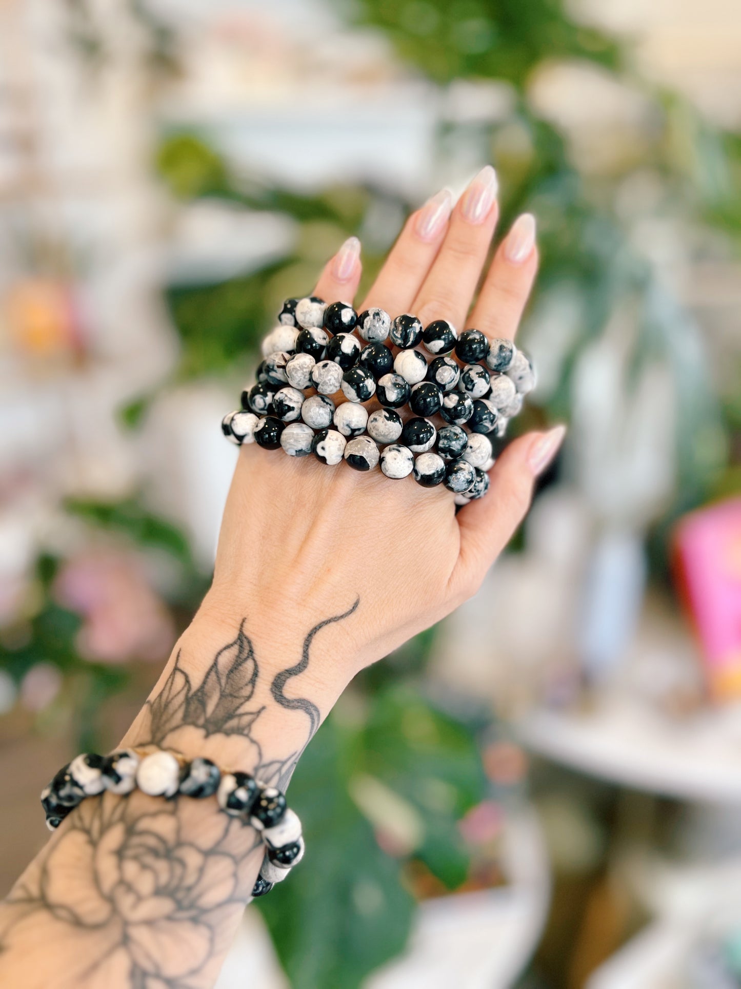 Orca Agate Beaded Bracelet