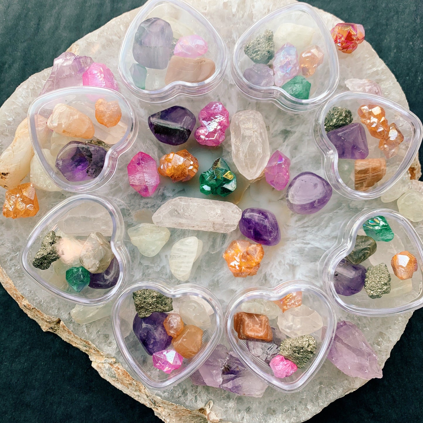 Crystal Filled Hearts