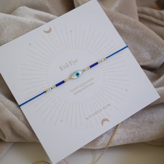 Evil Eye Cord Bracelet - Blue