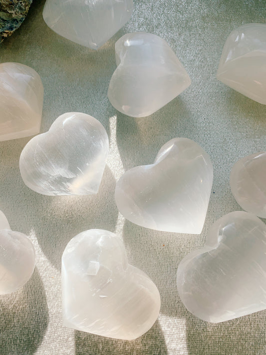 Selenite Hearts