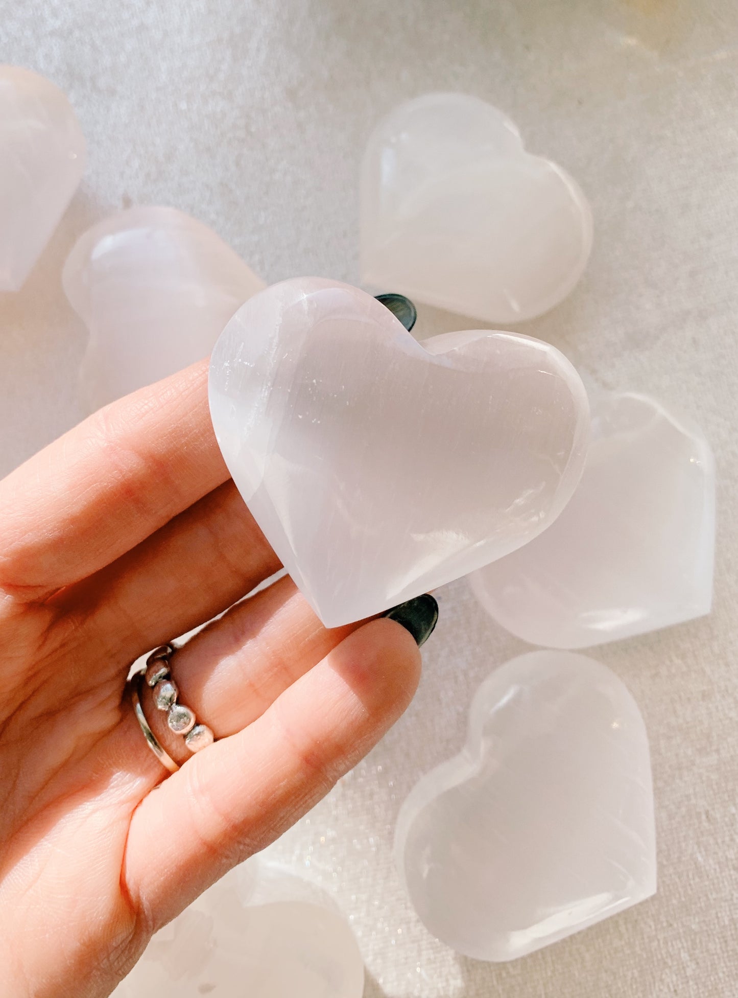 Selenite Hearts