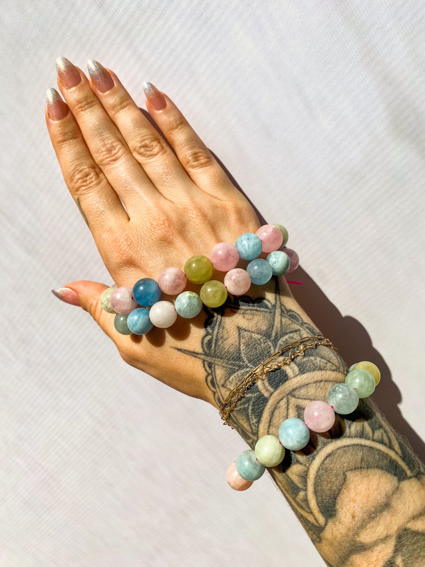 Morganite Beaded Bracelet