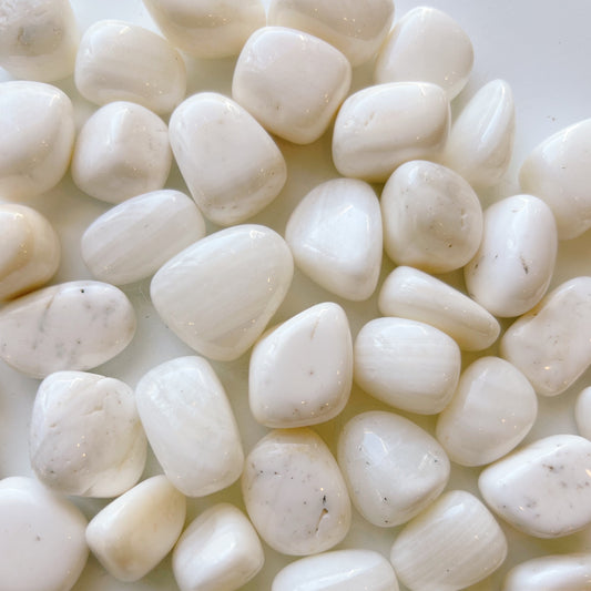 White Banded Calcite Tumbled Stone