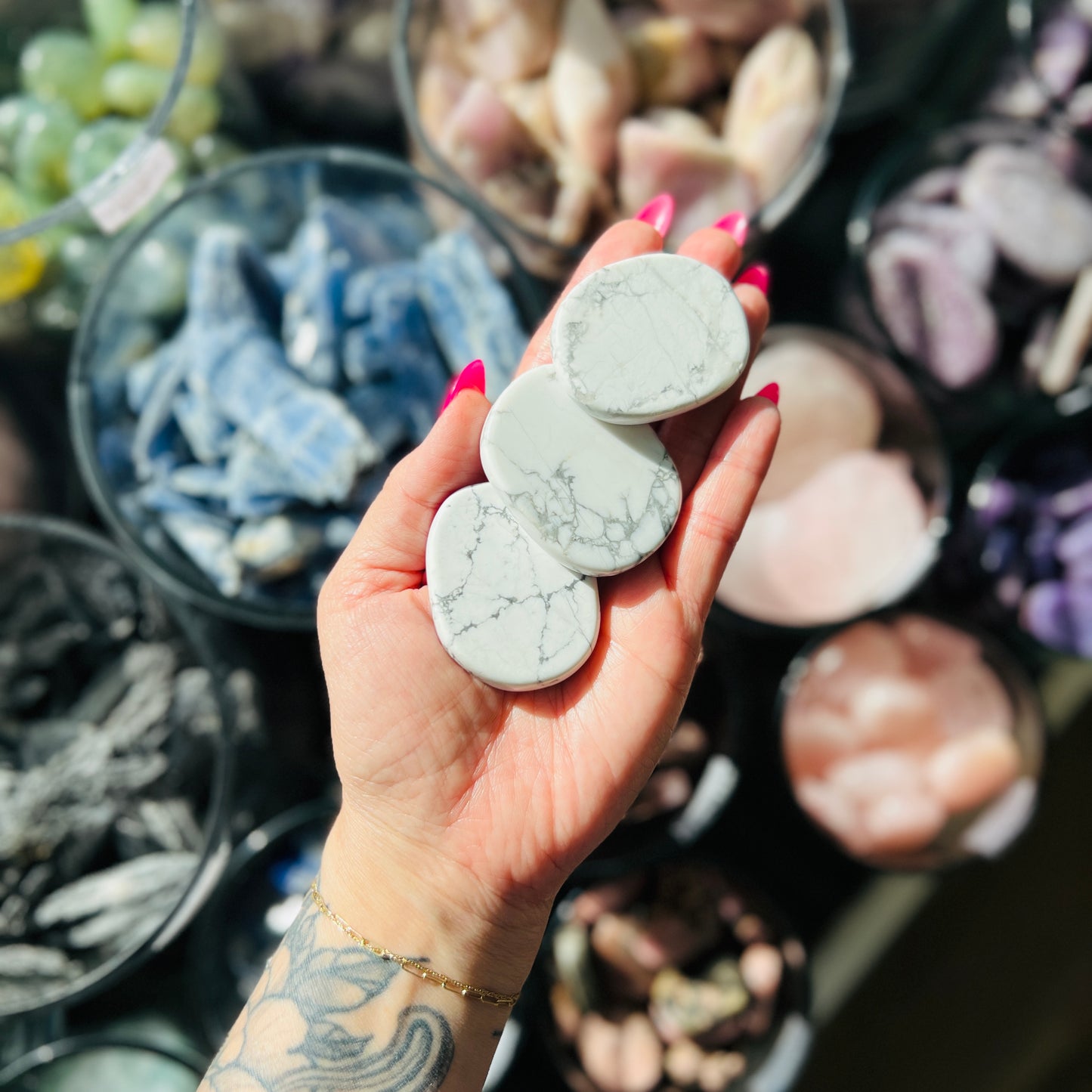 White Howlite Flat Stone