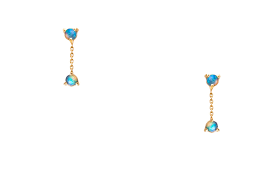 Opal Two Step Chain Earrings by Wwake