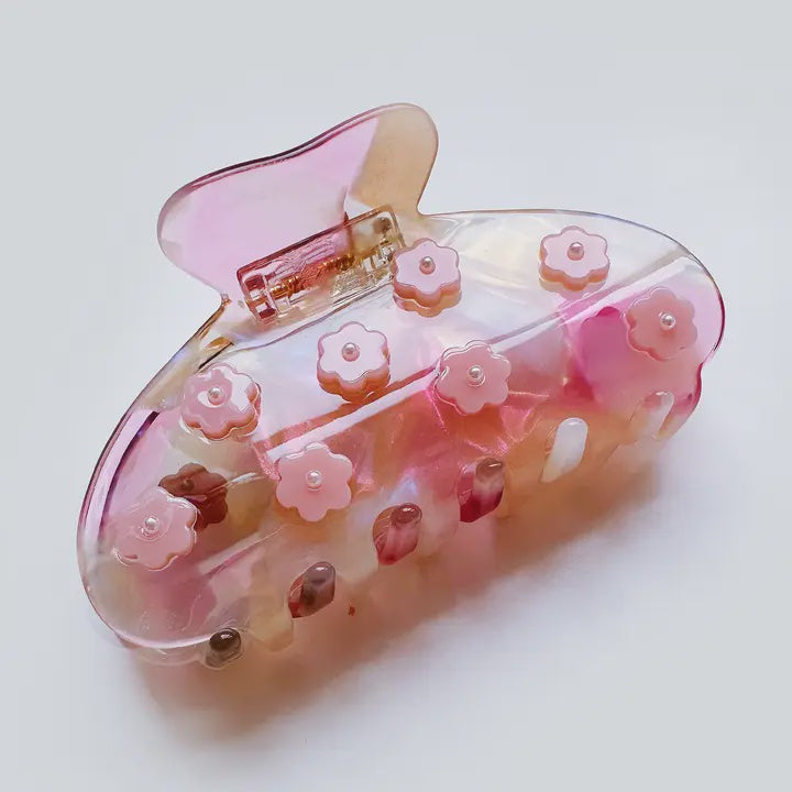 Pink Daisy Hair Claw
