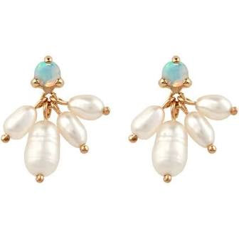 Opal and Pearl Cloudburst Earrings by Wwake