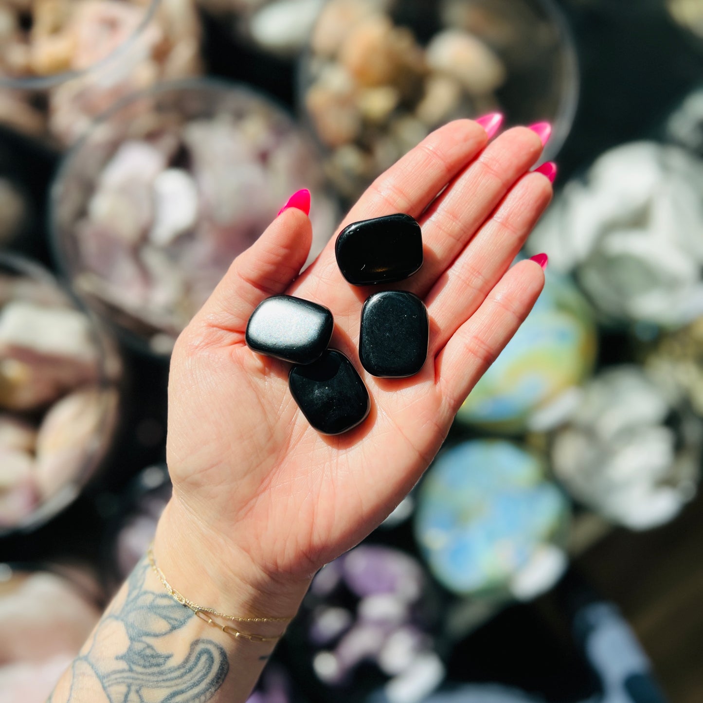 Black Obsidian Flat Stone