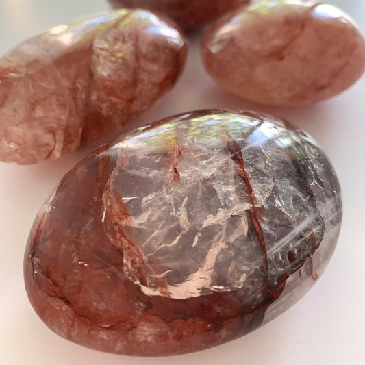 Fire Rose Quartz Palm Stone