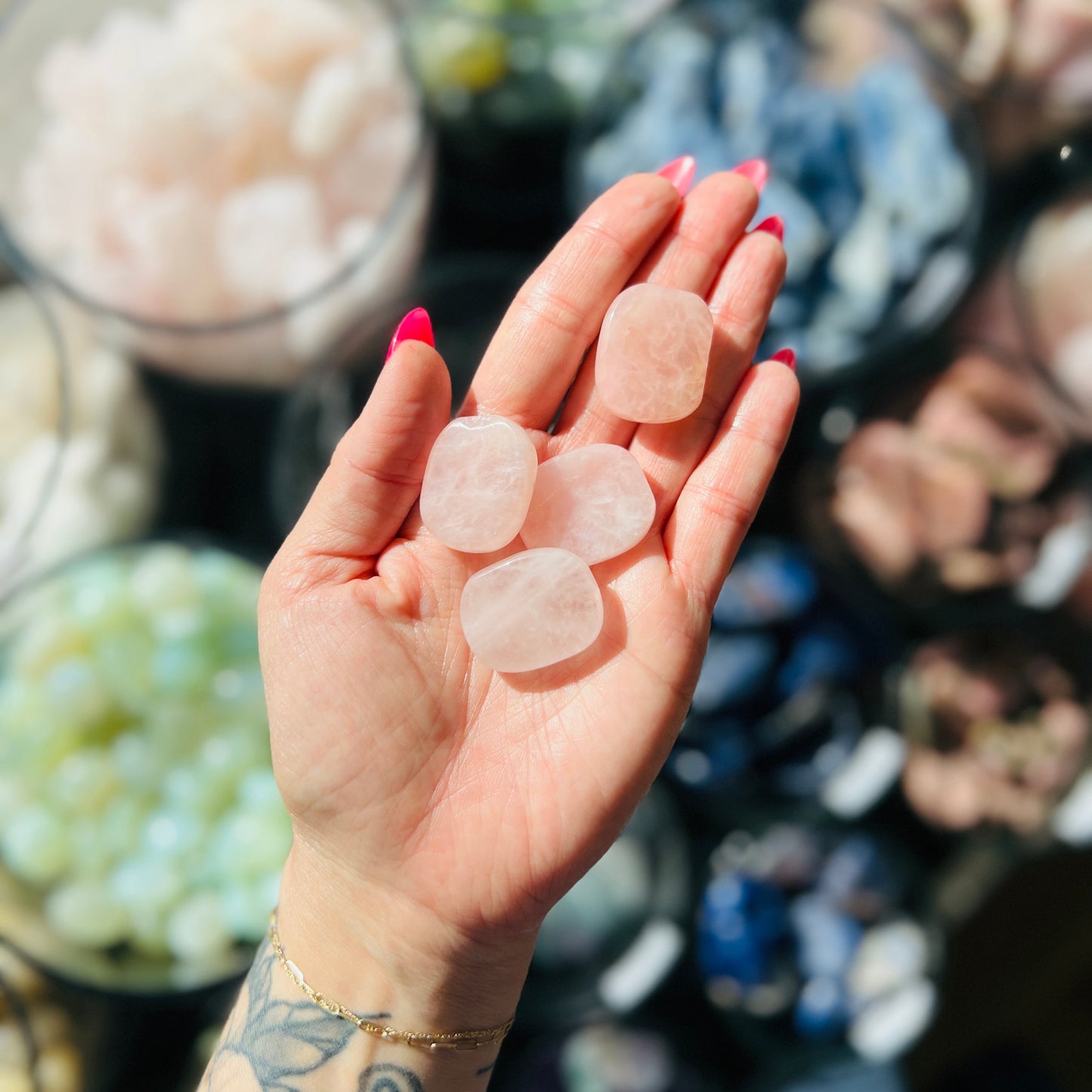 Rose Quartz Flat Stone