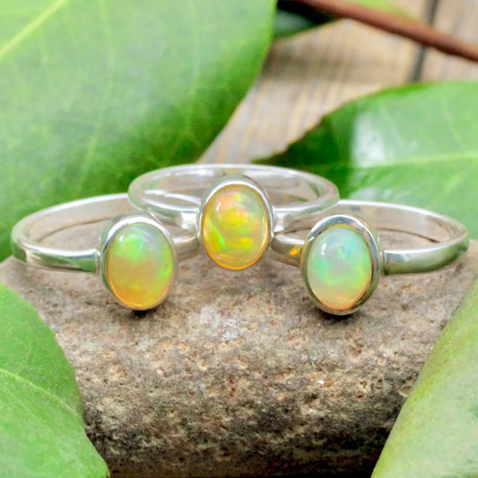 Ethiopian Opal Ring on Silver Band