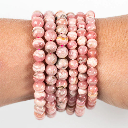 Rhodochrosite Beaded Bracelet