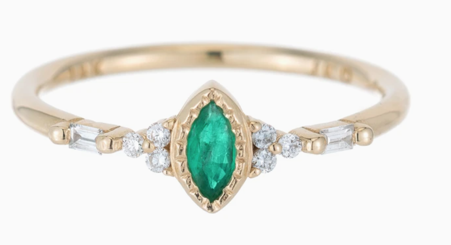 emerald Marquise Poeme Ring