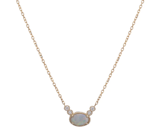 Opal Diamond Dew Necklace by Jennie Kwon