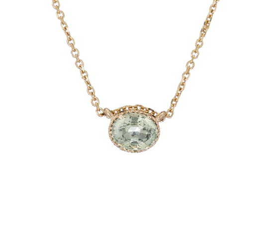 Green Sapphire Hope Necklace by Jennie Kwon