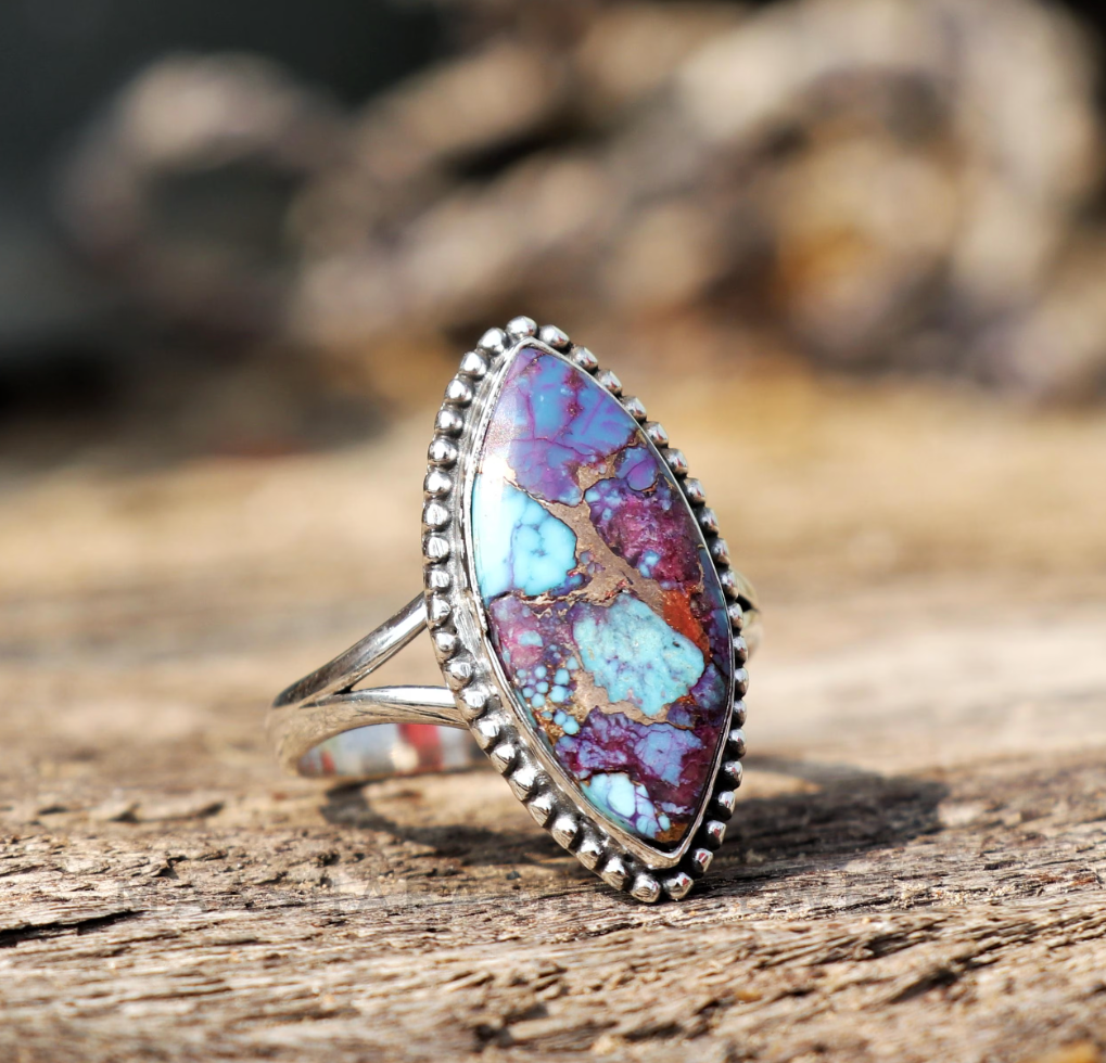 Mojave Turquoise Ring on Sterling Silver Band