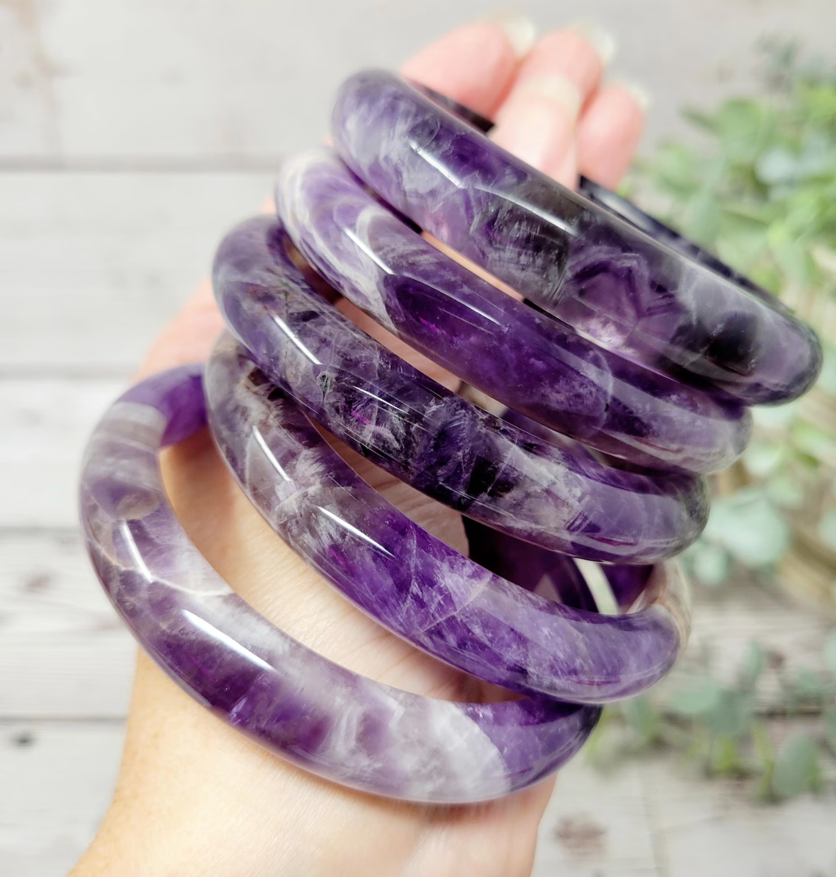 Amethyst Bangle Bracelet