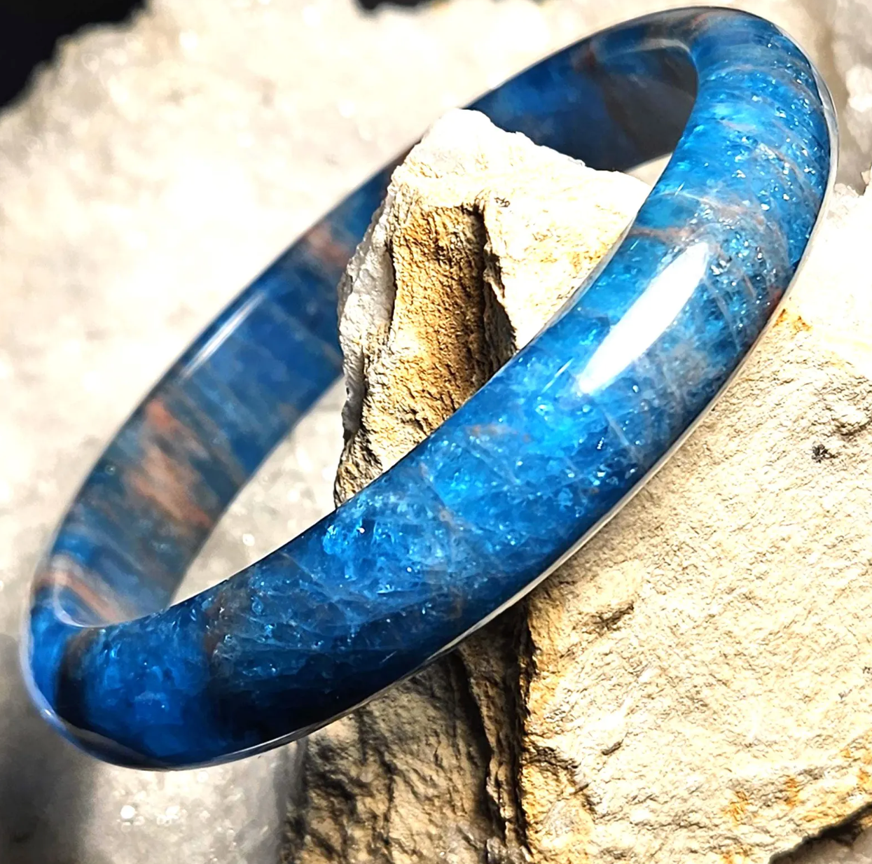 Blue Apatite Bangle Bracelet