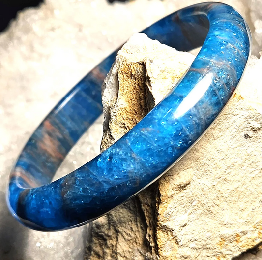 Blue Apatite Bangle Bracelet
